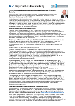 Denkmalpflege bedeutet ressourcenschonendes Bauen und Erhalt von Baukultur / 30/01/2026 / Klaus-Jürgen Edelhäuser