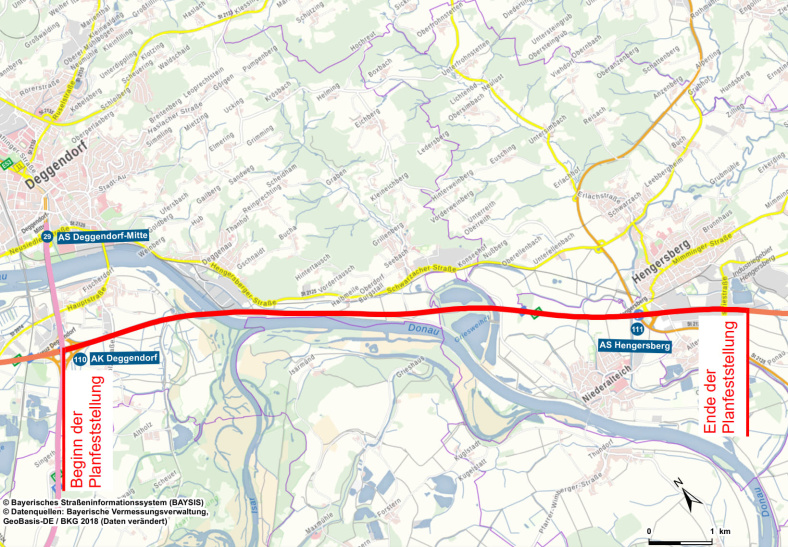 Wichtiger Meilenstein erreicht: Die Regierung von Niederbayern hat die Bauzulassung für den knapp elf Kilometer langen sechsstreifigen Ausbau der A 3 zwischen dem Autobahnkreuz Deggendorf und der Anschlussstelle Hengersberg mit Erneuerung der Brücke über die Donau erteilt. Skizze: Autobahn GmbH des Bundes, Niederlassung Südbayern