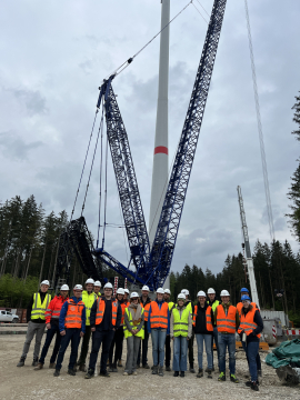 Exkursion zum Bau der Windenergieanlagen Hofoldinger Forst